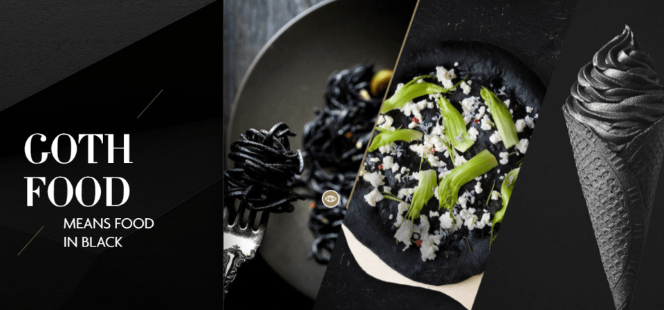 goth food, black food, black cocoa powder, goth trend, black ice cream